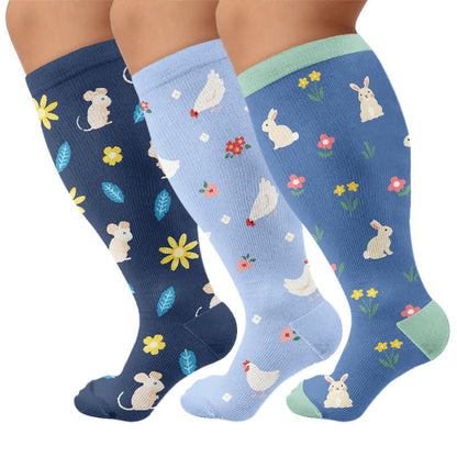 Plus Size Bunny Bloom Compression Socks - image 4