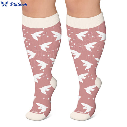 Plus Size Dragonfly Bird Compression Socks - image 6