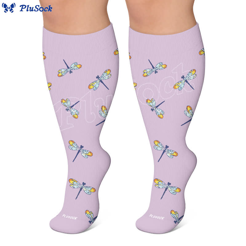Plus Size Dragonfly Bird Compression Socks - image 8