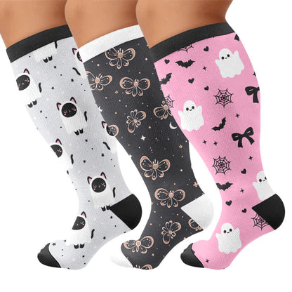 Plus Size Ghost Cat Compression Socks - image 4
