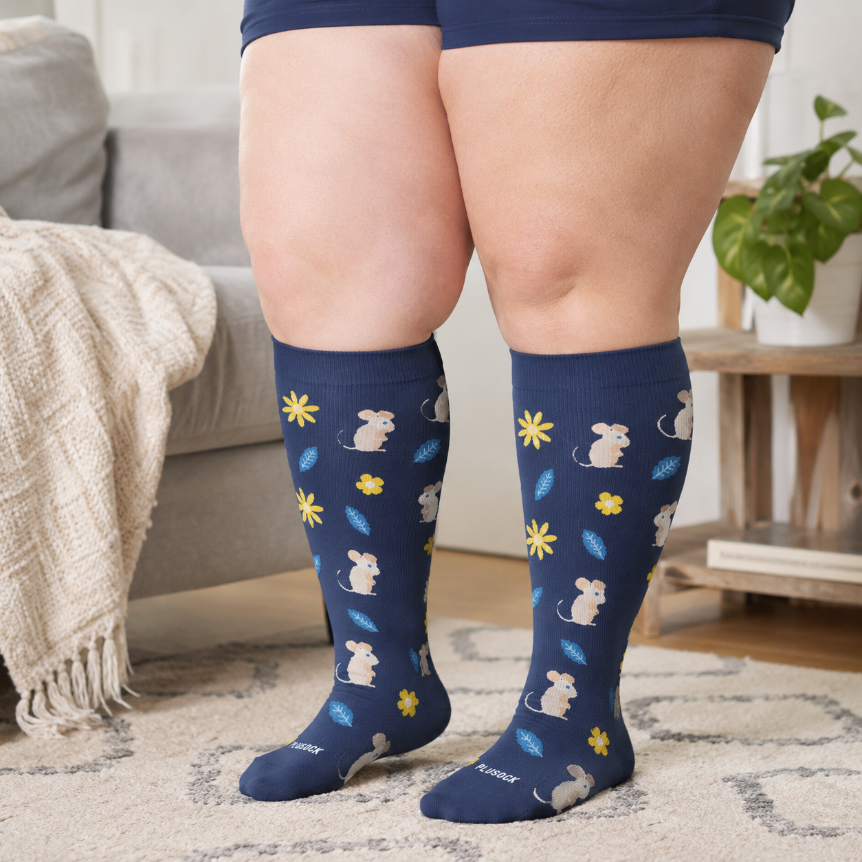Plus Size Bunny Bloom Compression Socks - image 1