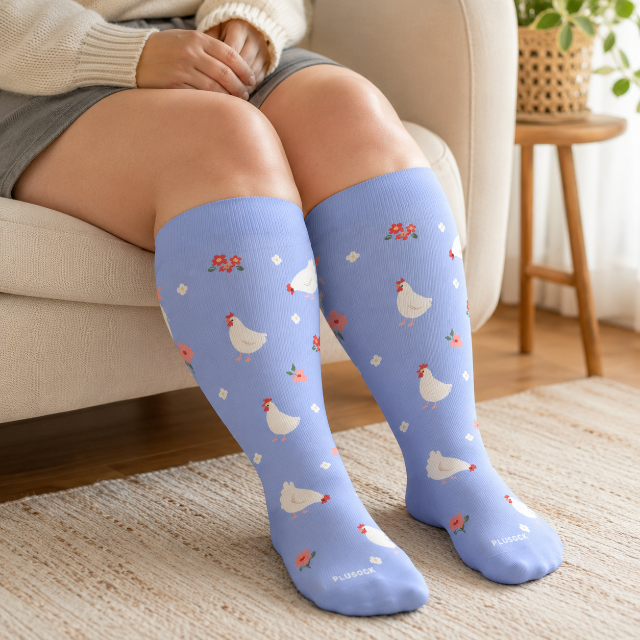 Plus Size Bunny Bloom Compression Socks - image 2