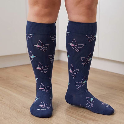 Plus Size Dragonfly Bird Compression Socks - image 3