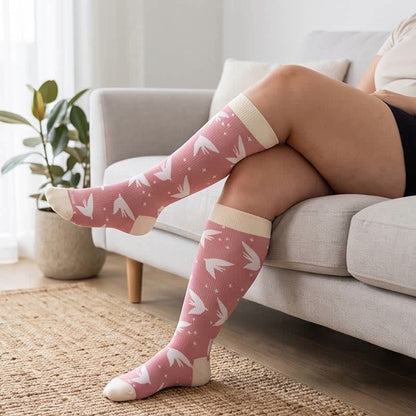 Plus Size Dragonfly Bird Compression Socks - image 1