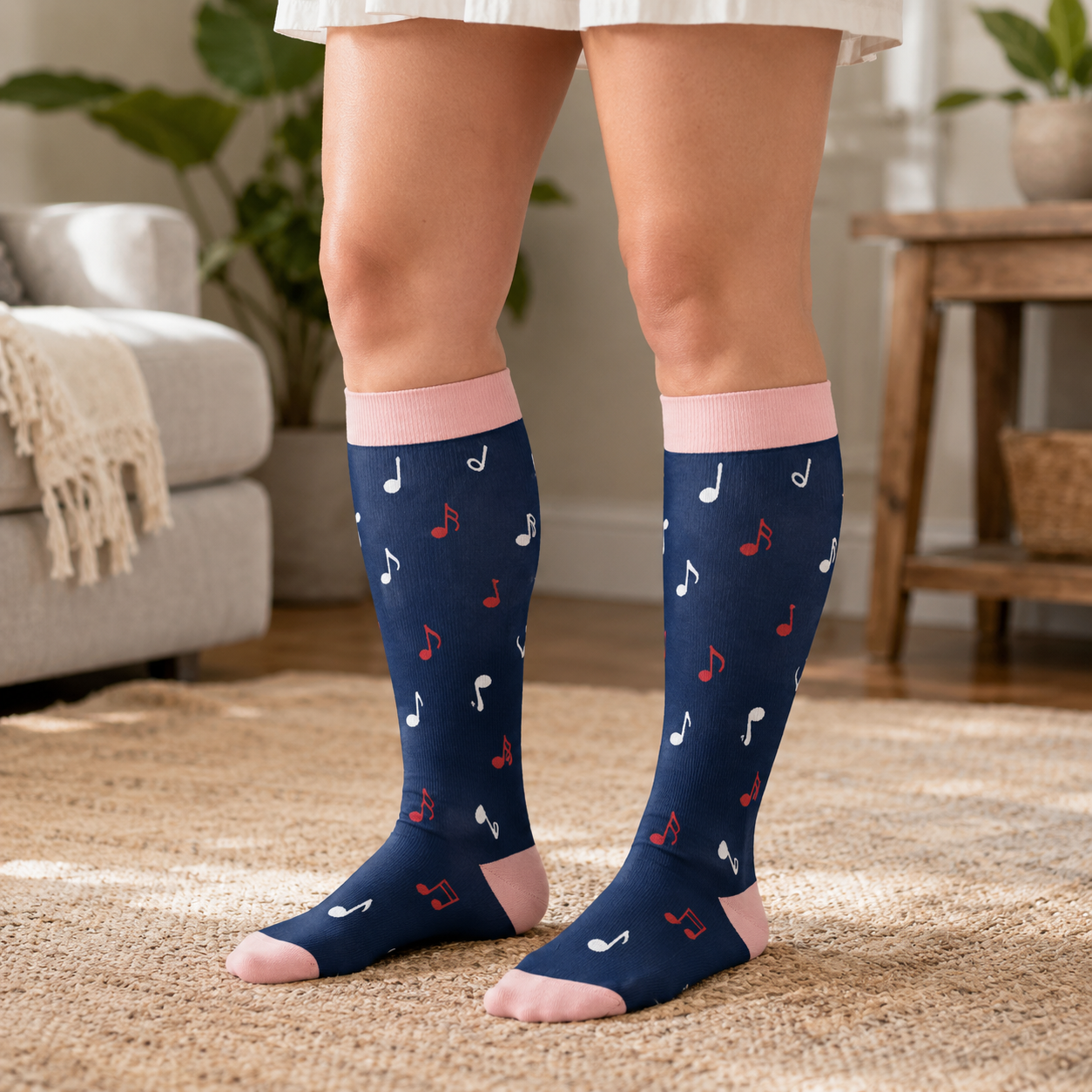Plus Size Music Robot Compression Socks - image 1