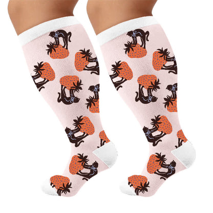 Plus Size Cat Heart Stripe Compression Socks - image 10