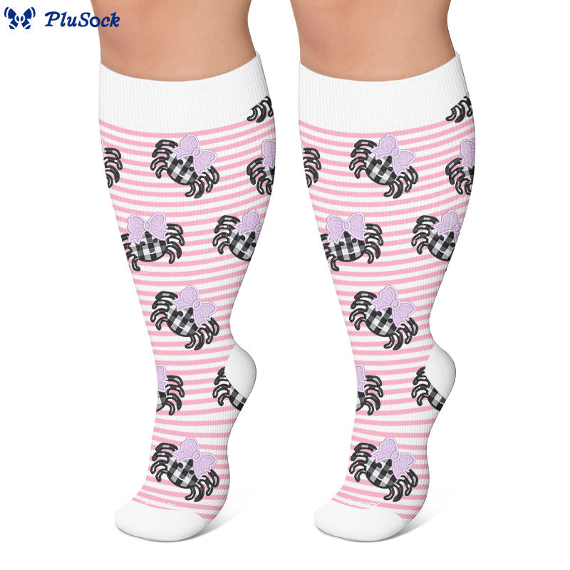 Plus Size Stripe Spider Ghost Compression Socks - image 8