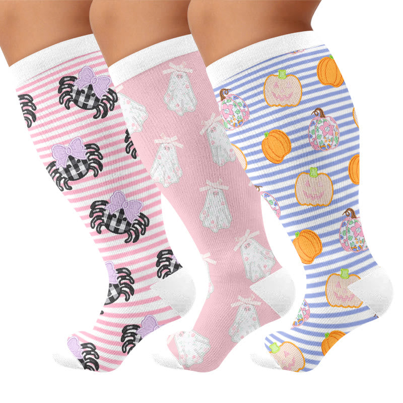 Plus Size Stripe Spider Ghost Compression Socks - image 4
