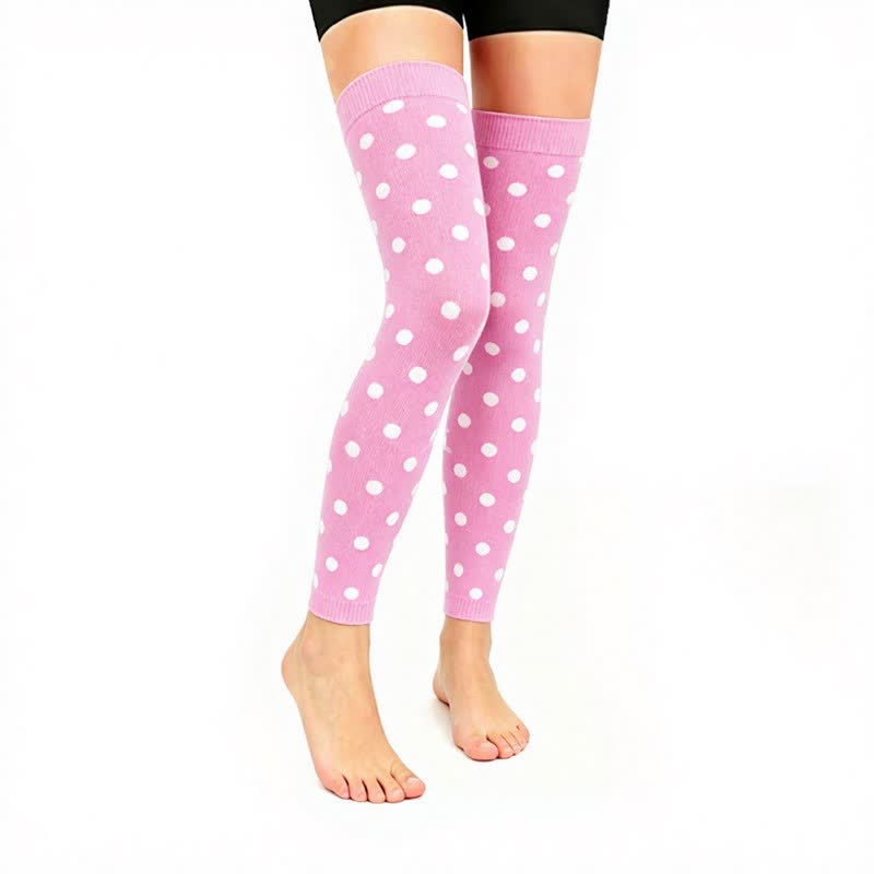 Pink Dots Series  Thigh High Compression Sleeves(3 Pairs) - Pink - L/XL - image 2