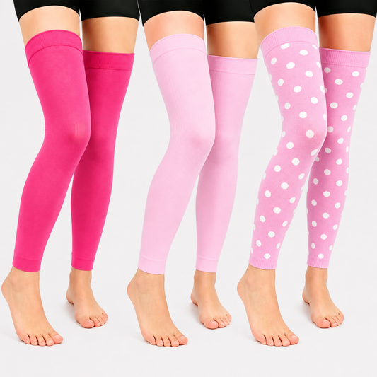 Pink Dots Series  Thigh High Compression Sleeves(3 Pairs) - Multicolor - L/XL - image 0