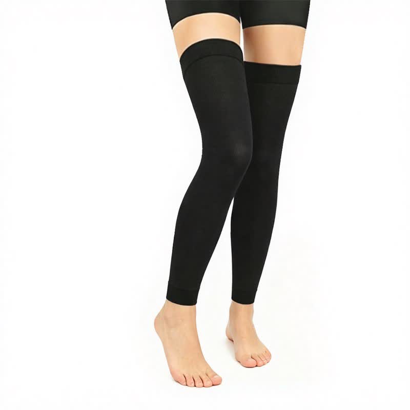Classic Black Thigh High Compression Sleeves(3 Pairs) - Black - L/XL - image 1