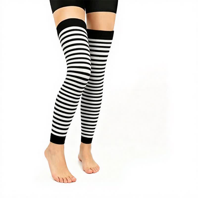 Classic Black Thigh High Compression Sleeves(3 Pairs) - Stripe - L/XL - image 2