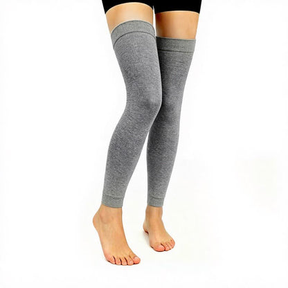 Solid Color Thigh High Compression Sleeves(3 Pairs) - Grey - L/XL - image 2