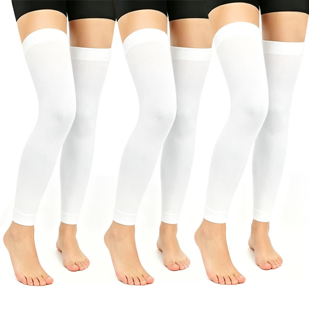 Solid Color Thigh High Compression Sleeves(3 Pairs) - image 4