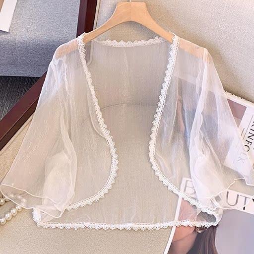 Plus Size Sheer Cardigan Lightweight Floral Ruffle V-Neck Summer Dress Set - image 2