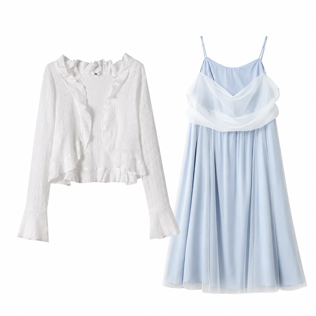 Plus Size Empire Waist Fit and Flare A Line Lightweight Summer Dress Set - 2Pcs Set - 6XL - image 0