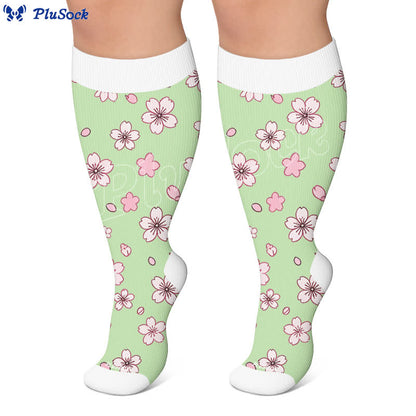 Plus Size Strawberry Daisy Compression Socks - image 5