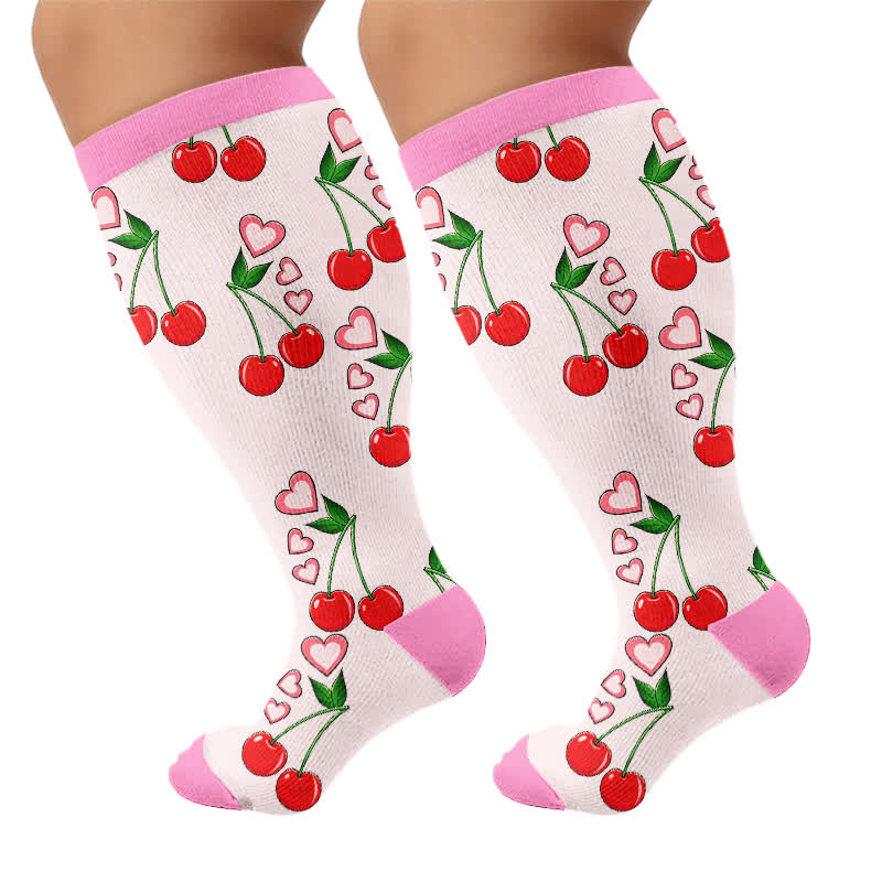 Plus Size Strawberry Daisy Compression Socks - image 8