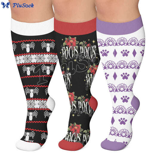 Plus Size Halloween Spider Compression Socks - image 0