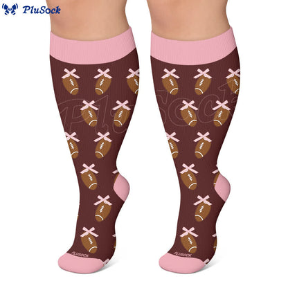 Plus Size Pink Bow Floral Compression Socks - image 7