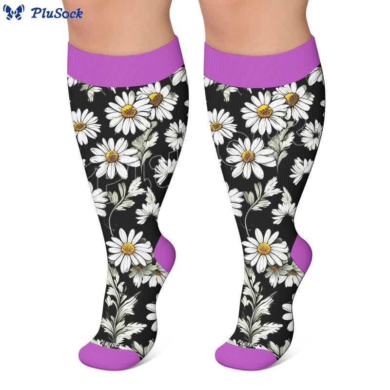 Plus Size Daisy Bloom Compression Socks - image 4