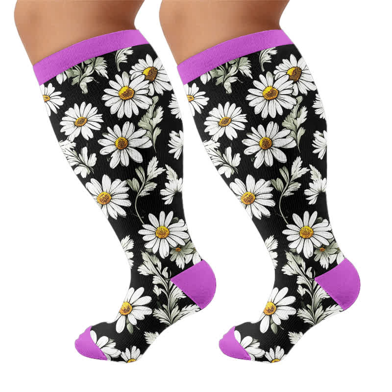 Plus Size Daisy Bloom Compression Socks - image 8
