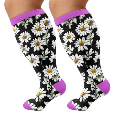 Plus Size Daisy Bloom Compression Socks - image 8