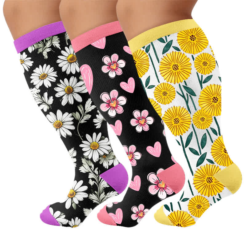 Plus Size Daisy Bloom Compression Socks - image 7