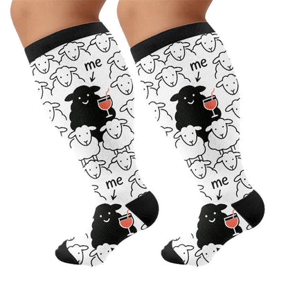 Plus Size Sheep Compression Socks - image 8