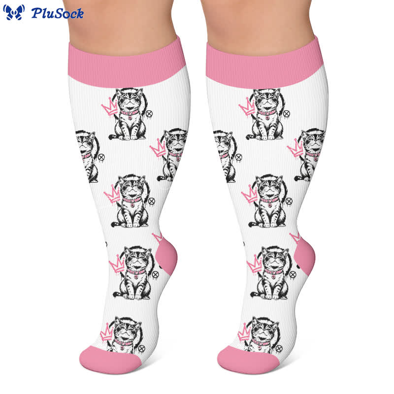 Plus Size Crown Cat Compression Socks - image 6