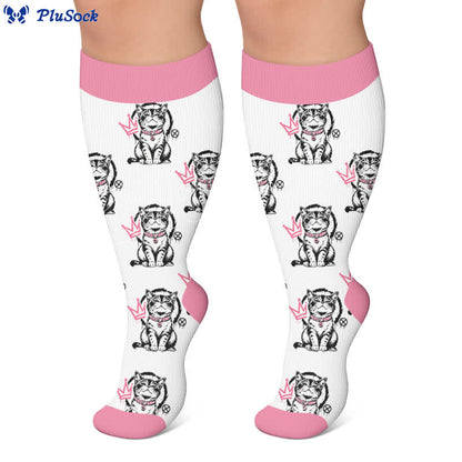 Plus Size Crown Cat Compression Socks - image 6