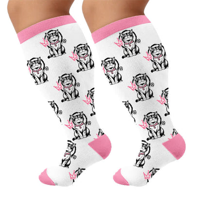 Plus Size Crown Cat Compression Socks - image 10