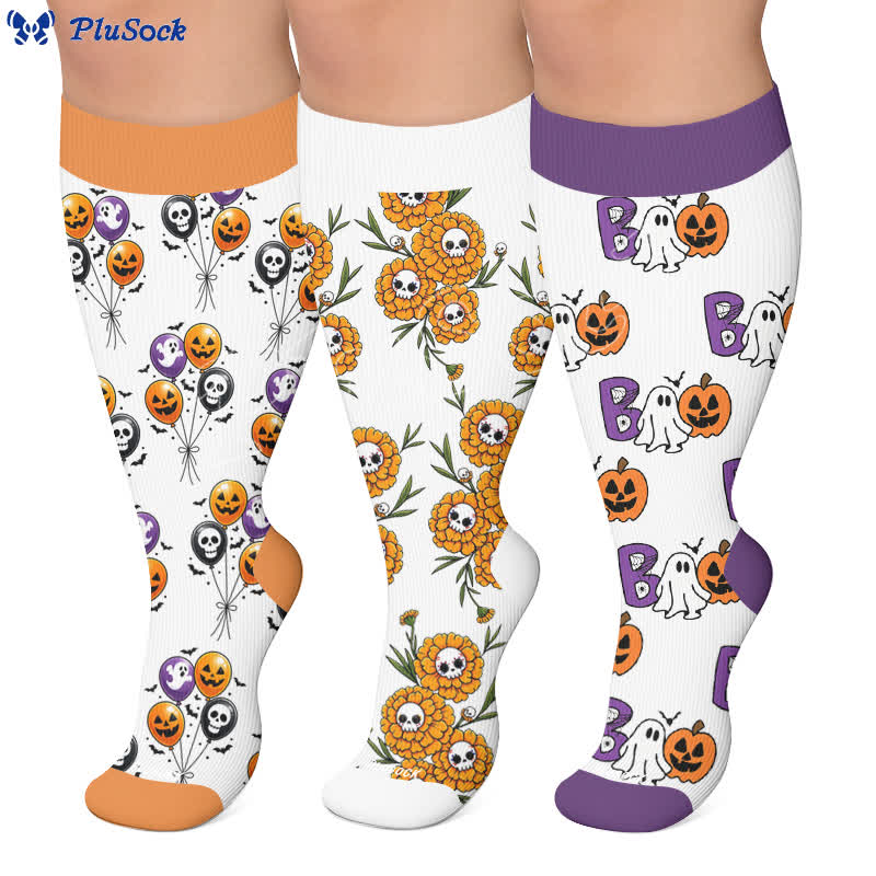 Plus Size Spooky Balloon Compression Socks - image 0