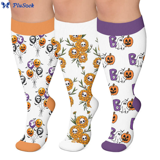 Plus Size Spooky Balloon Compression Socks - image 0