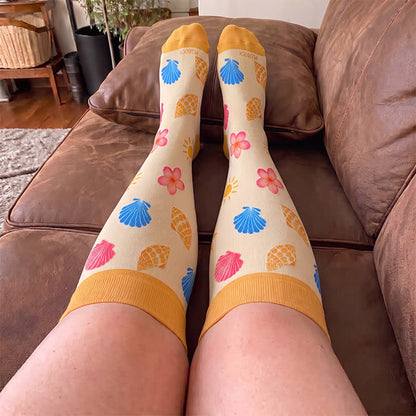 Plus Size Cherry Grapefruit Print Compression Socks - image 3