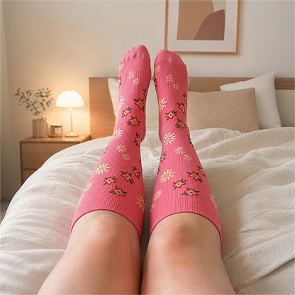 Plus Size Floral Smile Compression Socks - image 2