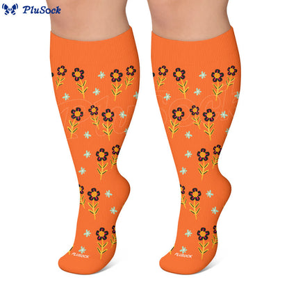 Plus Size Floral Smile Compression Socks - image 10