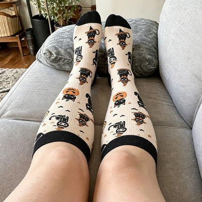 Plus Size Purranormal Pumpkin Night Compression Socks - image 2