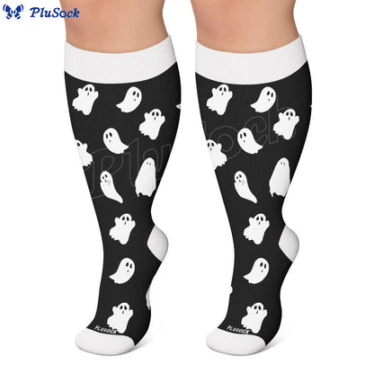 Plus Size Purranormal Pumpkin Night Compression Socks - image 6