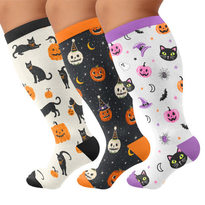 Plus Size Cat Pumpkin MoonCompression Socks - image 4