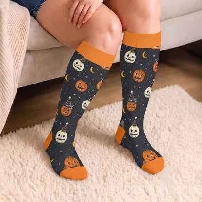 Plus Size Cat Pumpkin MoonCompression Socks - image 3