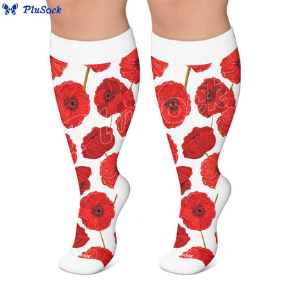 Plus Size Navy Leaf Compression Socks - image 5