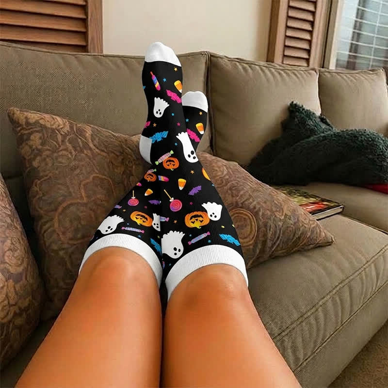Plus Size Lavender Bear Compression Socks - image 2