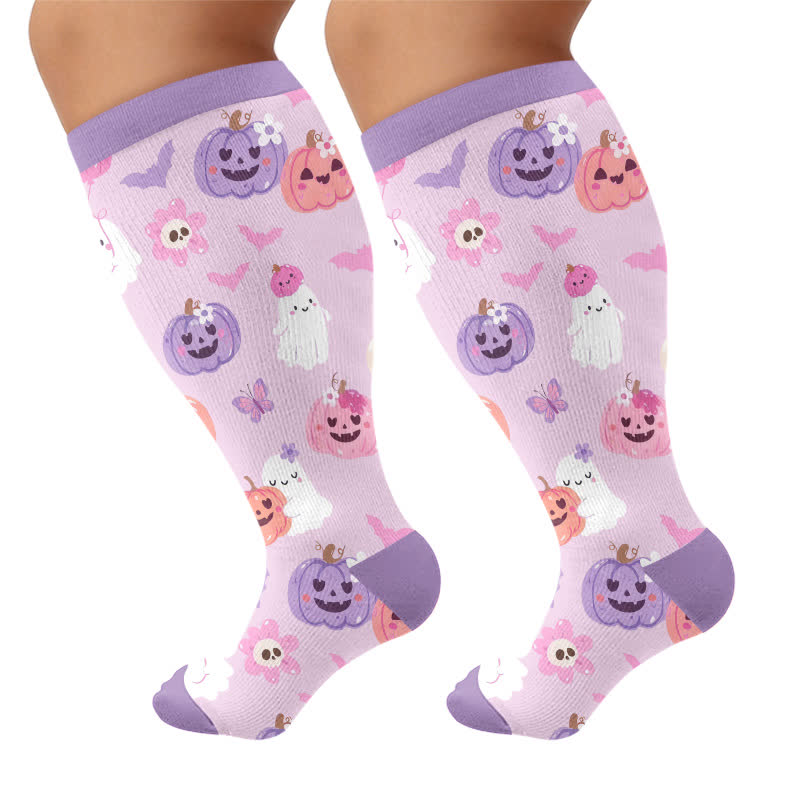 Plus Size Lavender Bear Compression Socks - Purple - 4XL - image 9