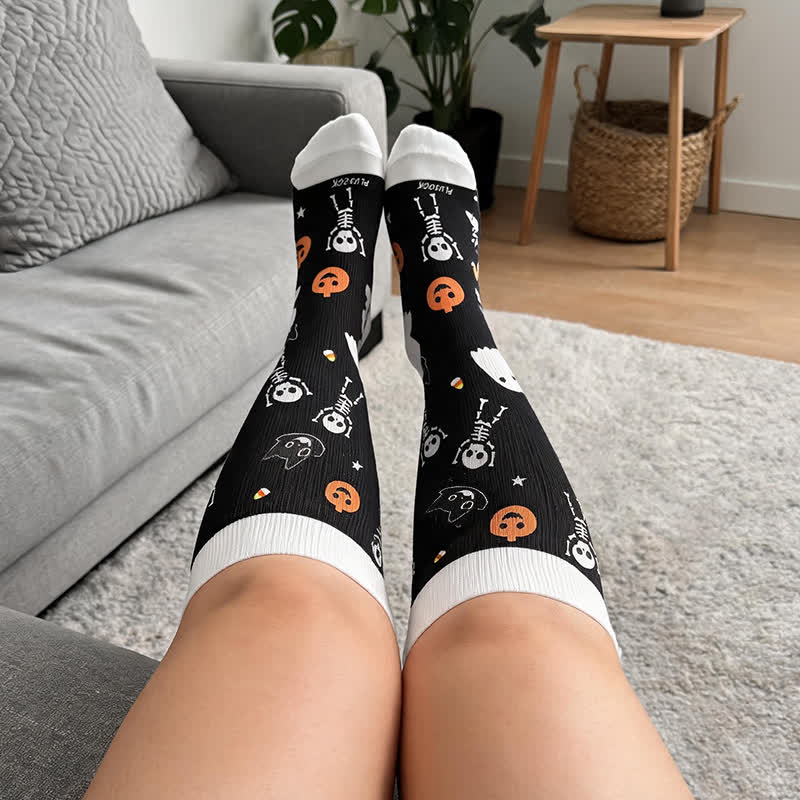 Plus Size Midnight Mischief Halloween Compression Socks - image 1