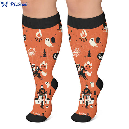 Plus Size Midnight Mischief Halloween Compression Socks - image 7