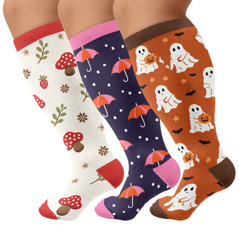 Plus Size Mushroom Meadow Compression Socks - image 4