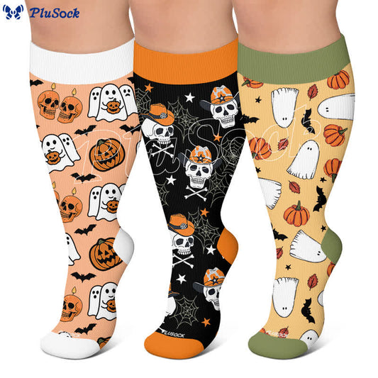 Plus Size Skull Star Compression Socks - image 0