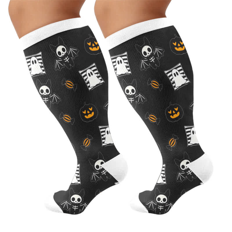 Plus Size Neon Skull Compression Socks - image 7