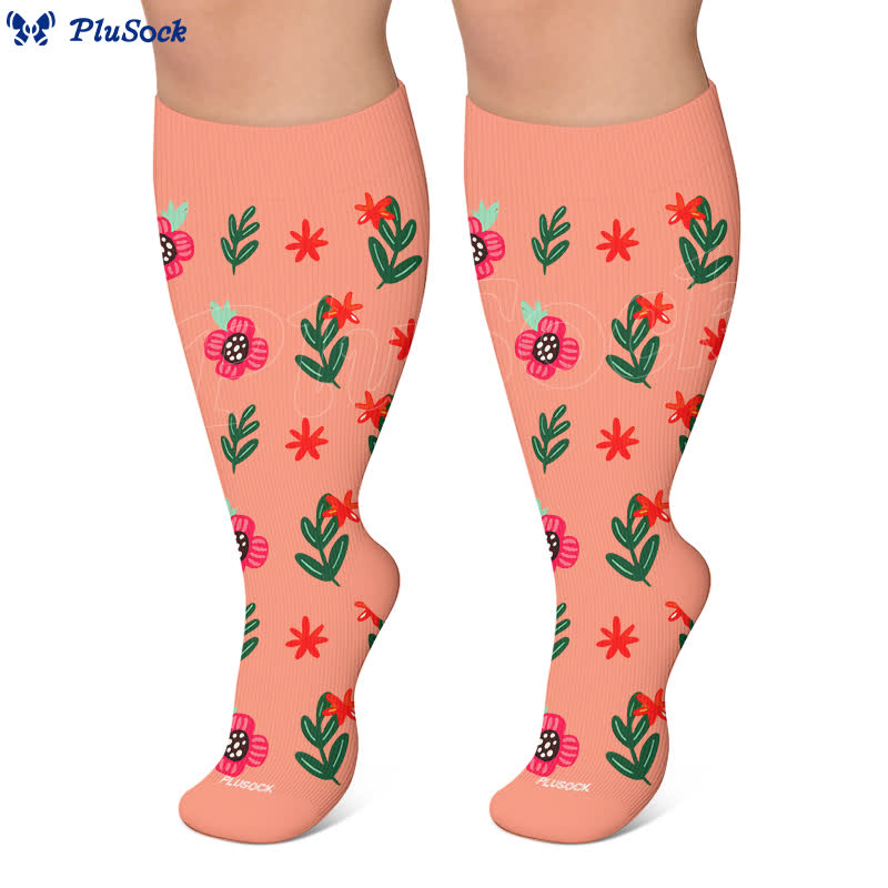 Plus Size Floral Beach Compression Socks - image 6